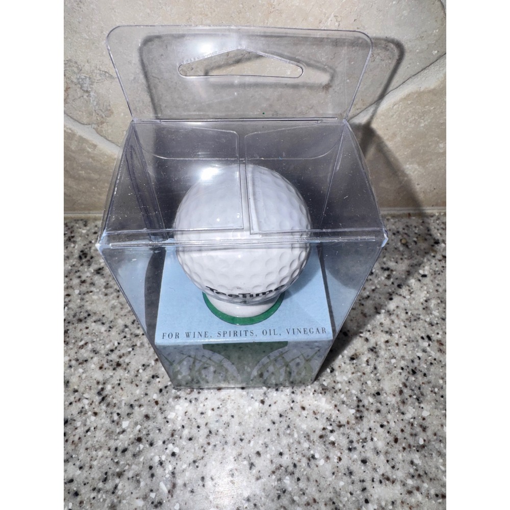 New Prodyne Tee Time Golf Ball Bottle Stopper White Acrylic Silicone Seal - Picture 2 of 3